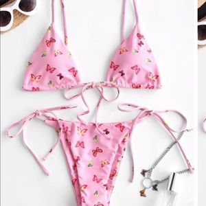 Shein Pink Butterfly String Bikini